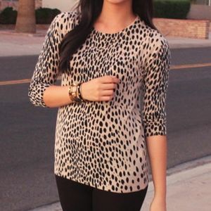 J. CREW | Charley Sweater in Leopard Print- Size M